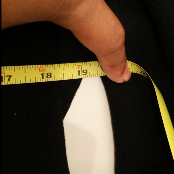 The Work Connection| Black Thick Wool Trench Coat With Faux Pockets - Picture 7 of 7